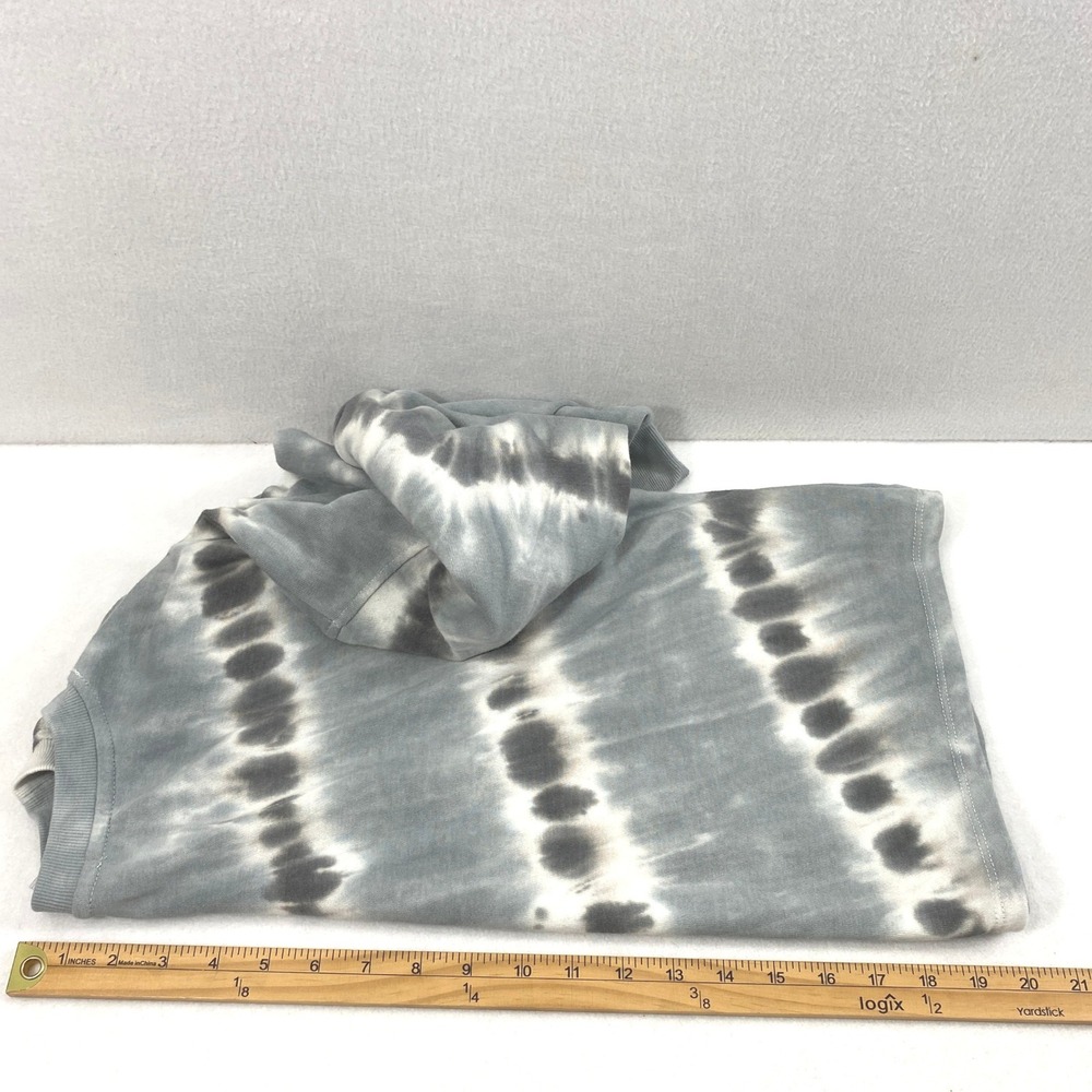Olive‎ + Oak Tie Dye Cropped Sweatshirt Womens Medium Gray Long Sleeve Oversized - Picture 9 of 10